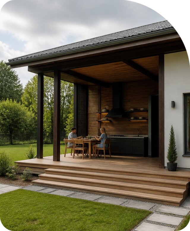 Терраса с летней кухней под ключ в Кохме от 467460 р. | РадиДОМА-Кхм
